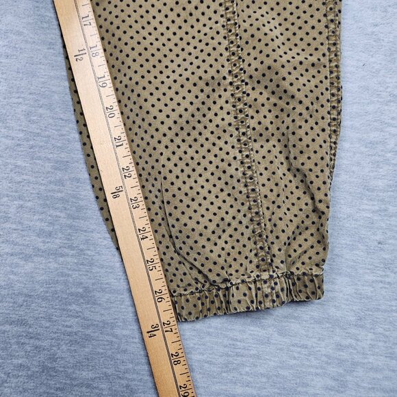 By Anthropologie Polka dot Army Green Jogger Pants Size L - Picture 5 of 10